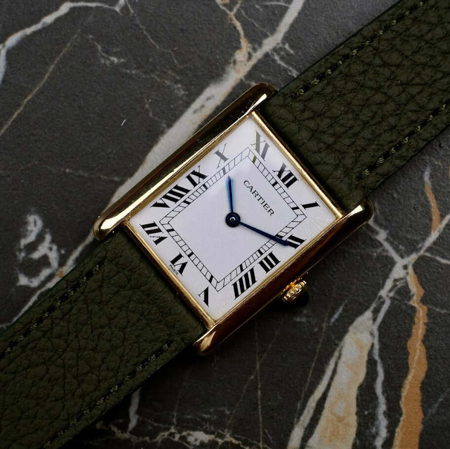 Deauville – Uhrenarmband aus deutschem Togoleder für Cartier Tank 17011 von Evig Watches, hochwertiges Lederhandwerk