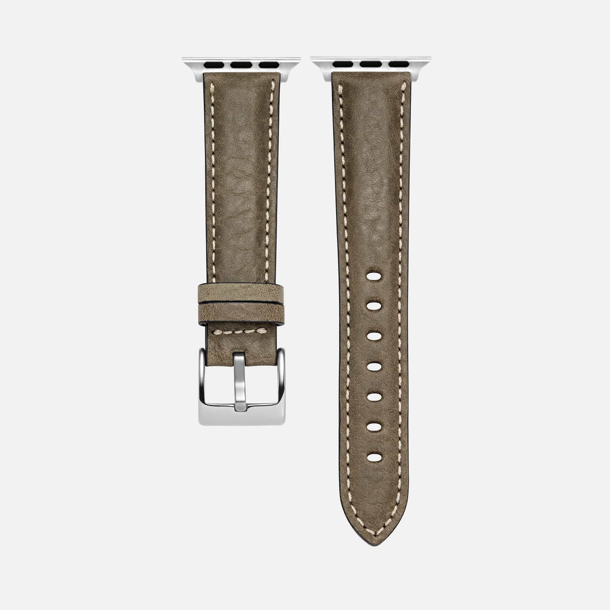 Apple Watch Lederarmband Casablanca – Olivegrün aus italienischem Rindleder für Series 1 bis 10 und Ultra, stilvolles und robustes Design.
