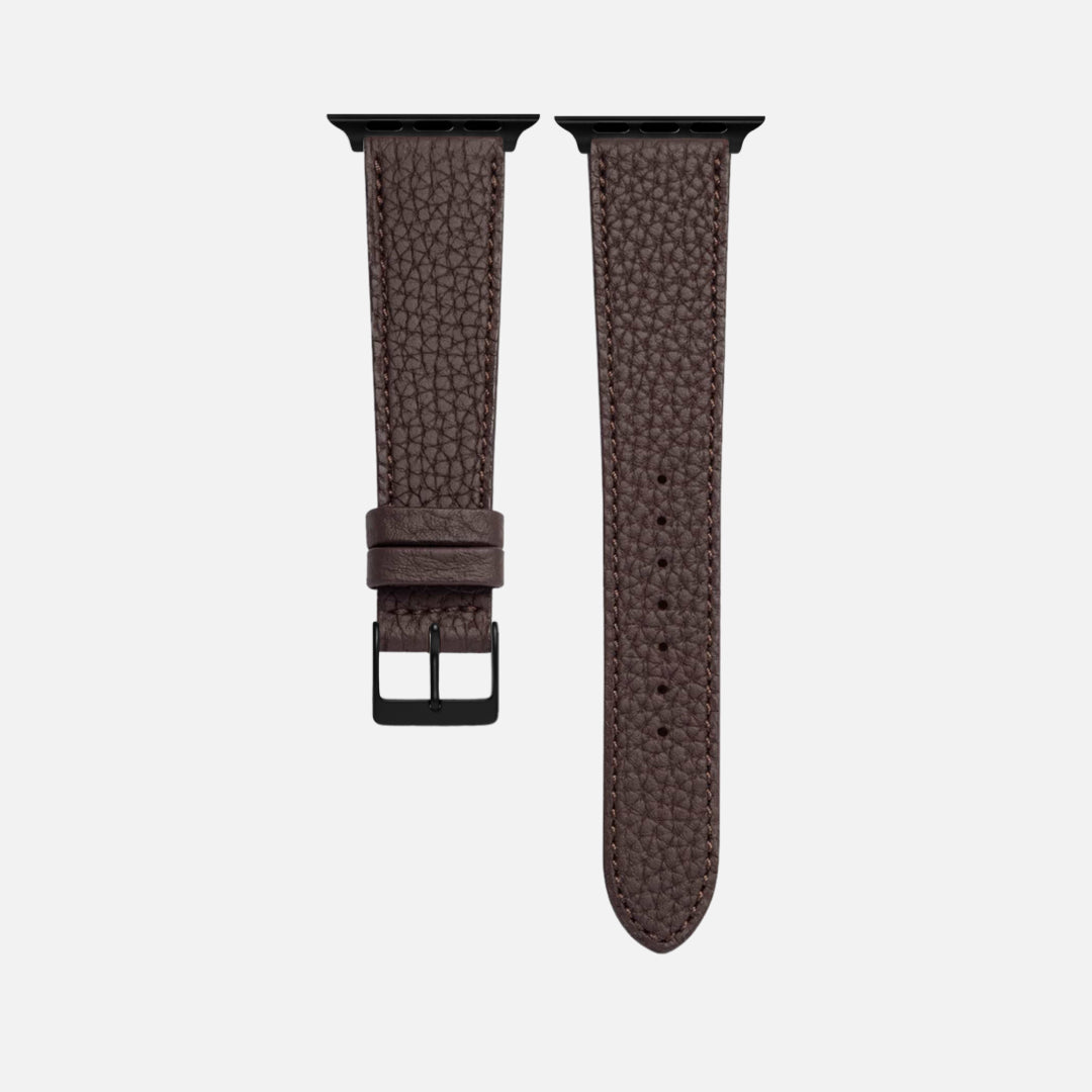 Dunkelbraunes Lederarmband für Apple Watch aus Togoleder