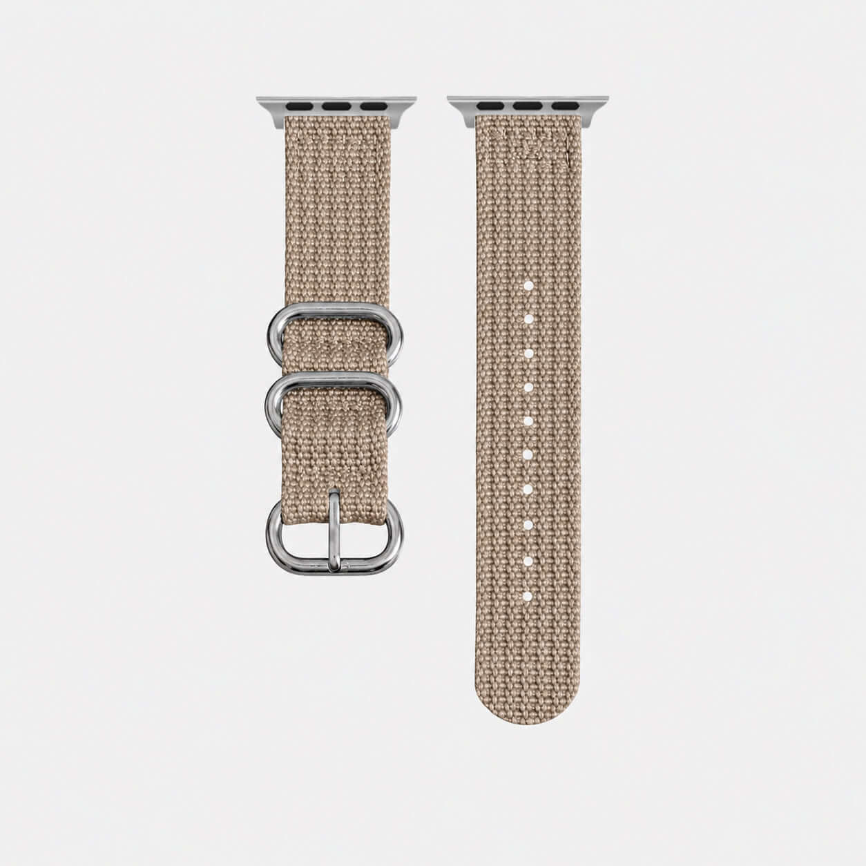Cotton – Taupes Nylon Apple Watchband im Textil-Look