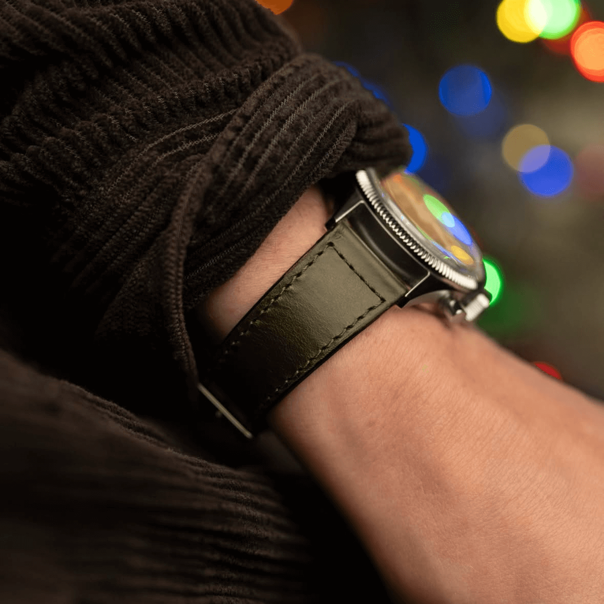 Chrom Excel – Armband aus feinstem Horween Chromexcel Leder, grünes Uhrenarmband in luxuriöser Optik, bequemer Tragekomfort