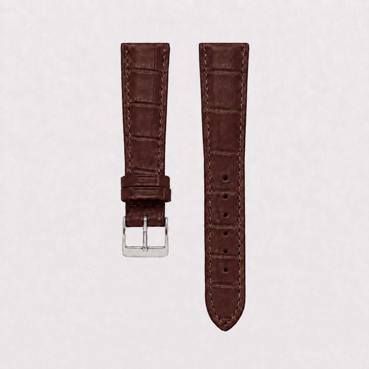 Full-Cut Alligator-Lederarmband – Limited Edition Full Cut in haselnussbraun, Länge M (118x 75mm)