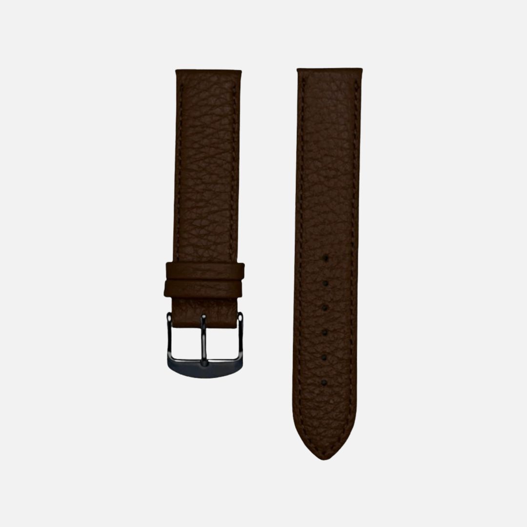 Echt Hirschleder Uhrenarmband in Dunkelbraun, gefertigt aus hochwertigem italienischem Leder, perfekt für stilvolle Uhrenliebhaber.