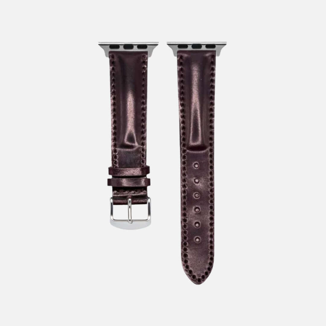Luxus Apple Watch Armband aus Horween Cordovan Leder in edlem Design.