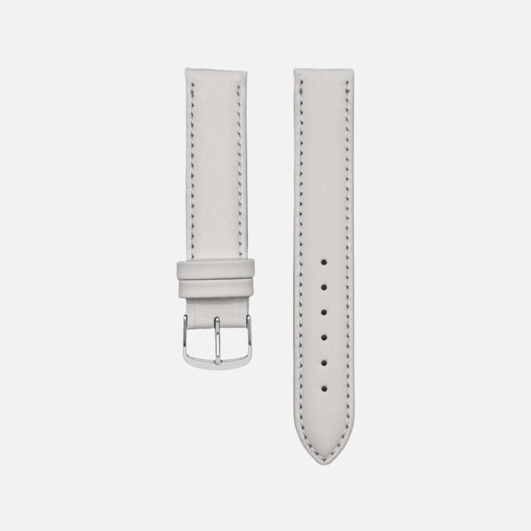 Toledo Leder Uhrenarmband extra Lang aus Kalbleder, hergestellt in Deutschland, in weißer Farbe und extra langer Größe, von FLUCO