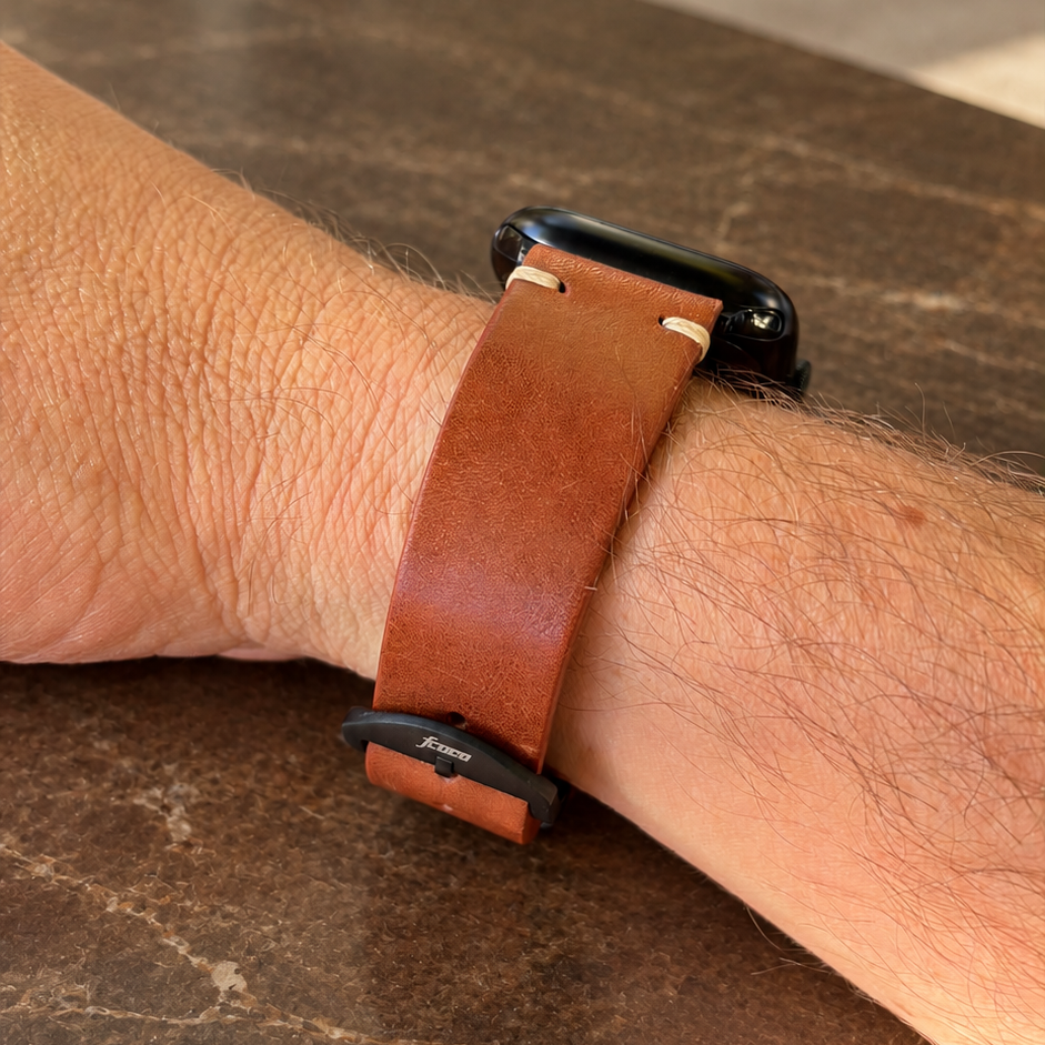 Hunter Apple Watch Armband Leder Hellbraun