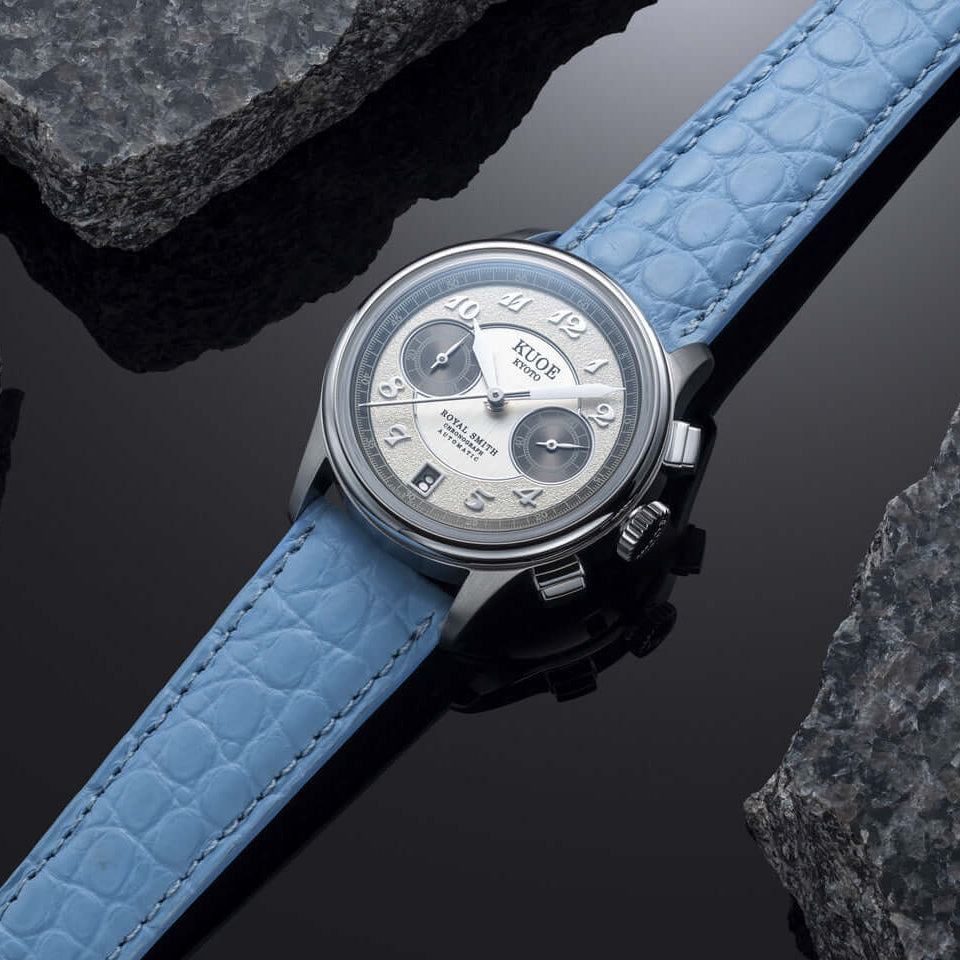 Crocodile leather watch strap frosted