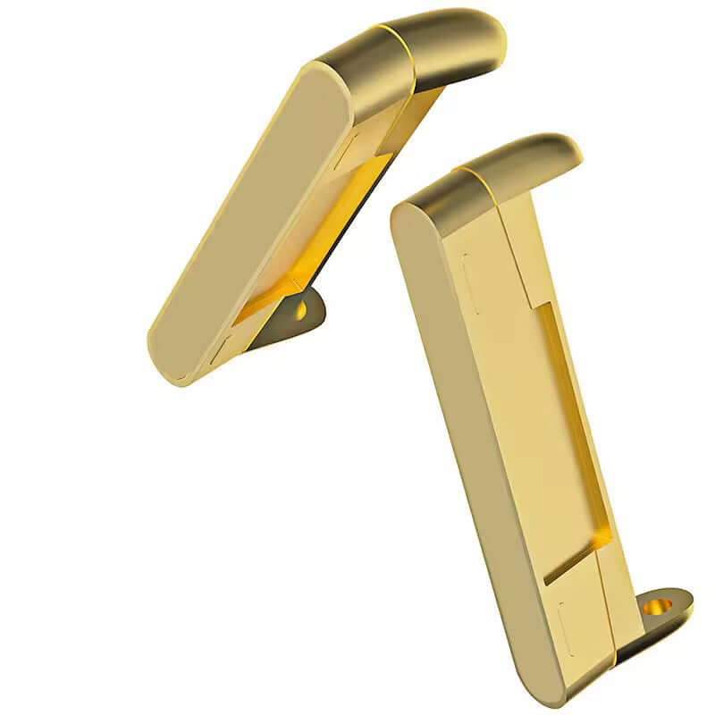 Gold adapter for Fitbit Versa 3 & 4, compatible with 20mm and 22mm watch bands, highlighting versatile customization options.