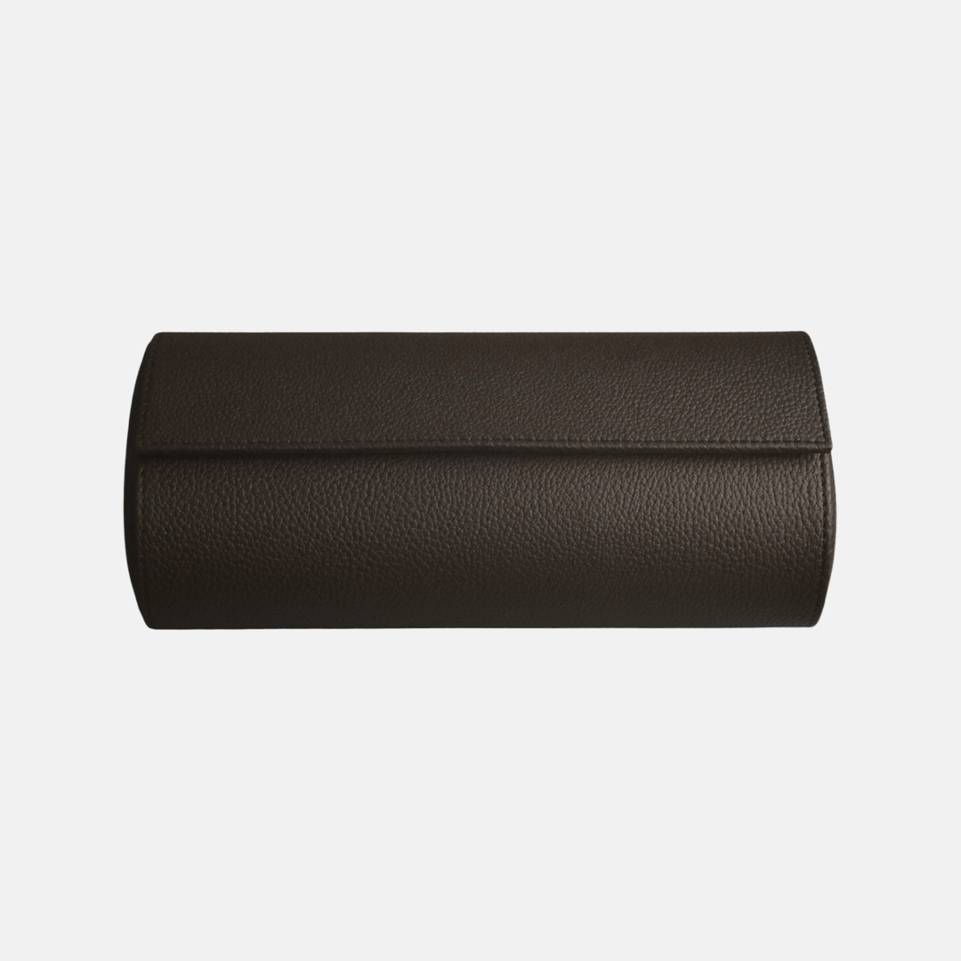 Elegante handgefertigte Uhrenrolle aus Togo-Kalbleder, ideal für stilvolle Aufbewahrung von Luxusuhren.