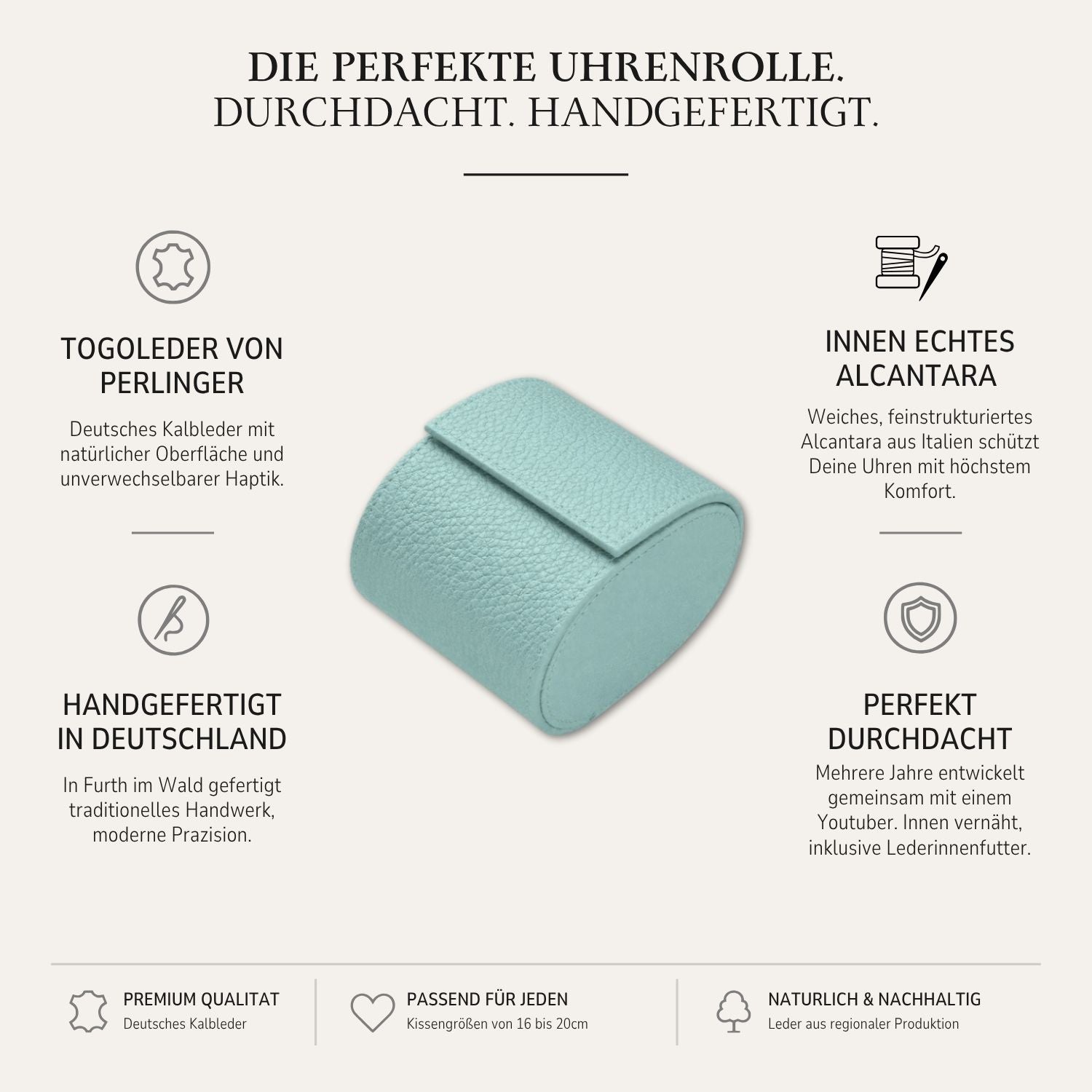 Watch roll for one watch Signature – High-quality German Togo leather