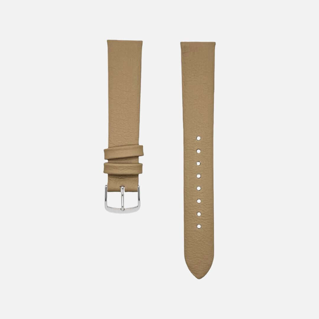 Junis - Kalbleder-Uhrenarmband 17mm – passend für Junghans Uhren in beige, aus hochwertigem Kalbleder, mit Schnalle und Lochmuster.