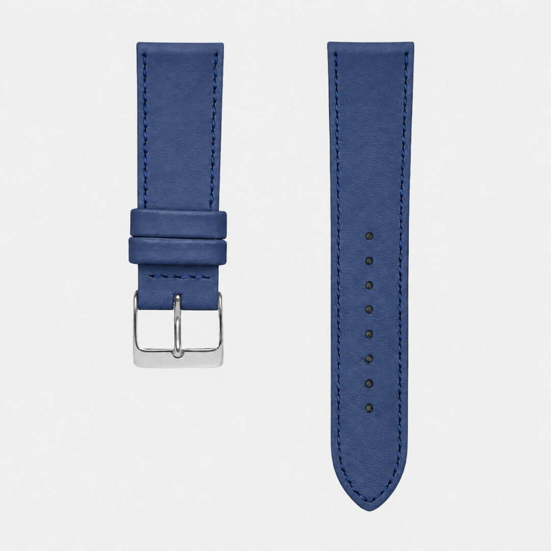 Swift – Uhrenarmband aus italienischem Swift Leder in Blau, gefertigt aus hochwertigem Swiftleder.