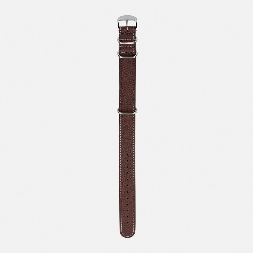 Nato leder uhrenarmband herren in dunkelbraun, klassisch und elegant.