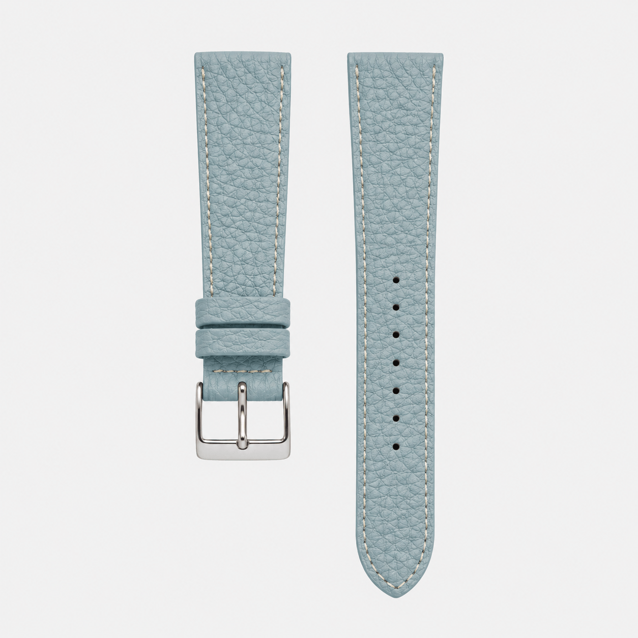 Deauville – Uhrenarmband aus deutschem Togoleder in zarter blauer Farbe und hochwertigem Finish.