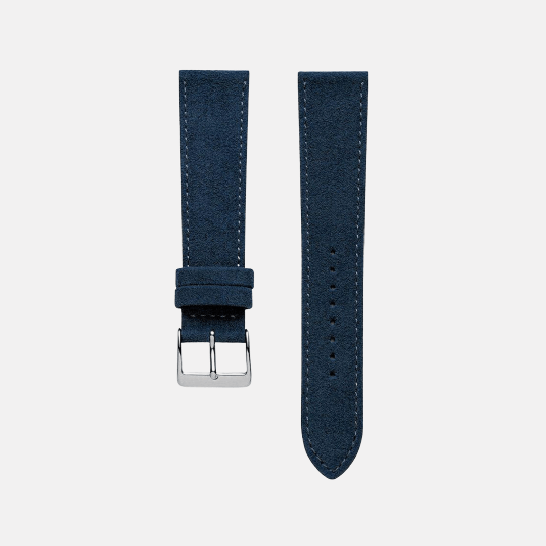 Marineblaues Alcantara Uhrenarmband – Handgefertigtes, strapazierfähiges Uhrenarmband aus hochwertigem Alcantara Mikrofaser, Made in Germany, veganes Design, ideal für sportliche und elegante Uhren