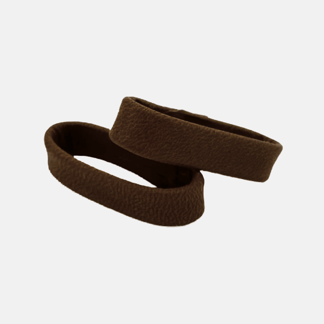 Ein Paar dunkelbraune Uhrenarmband Schlaufen aus erstklassigem Leder, sorgt für einen stilvollen Halt bei Uhrenarmbändern.