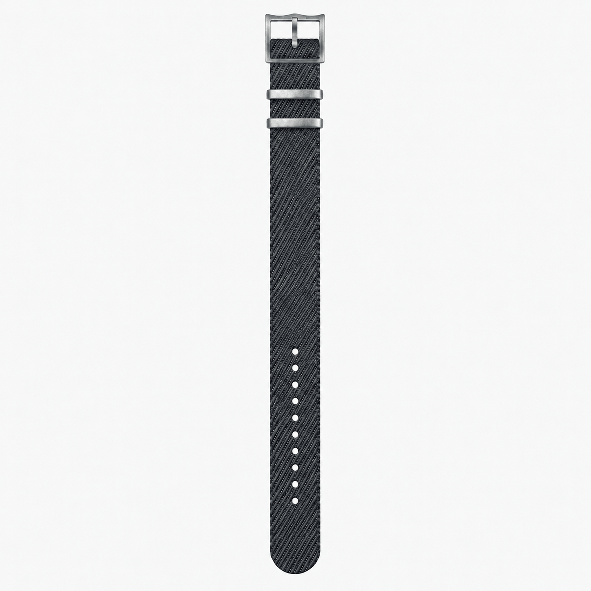Durchzugsband Cotton – Uhrenarmband aus Nylon-Gewebe in Grau, M (278mm), sportliches Design, angenehm zu tragen.