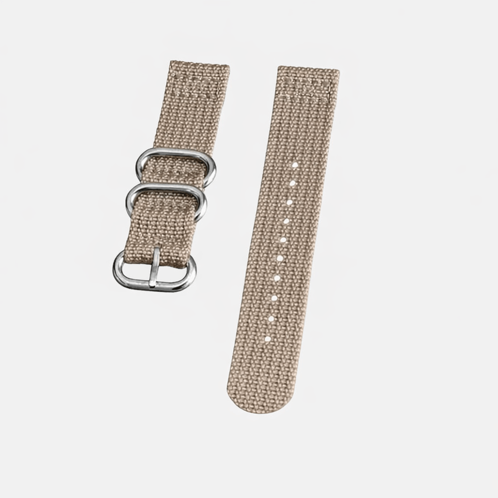 Cotton – Zweiteiliges Nylon-Uhrenarmband im Textil-Look in eleganter Farbe Taupe
