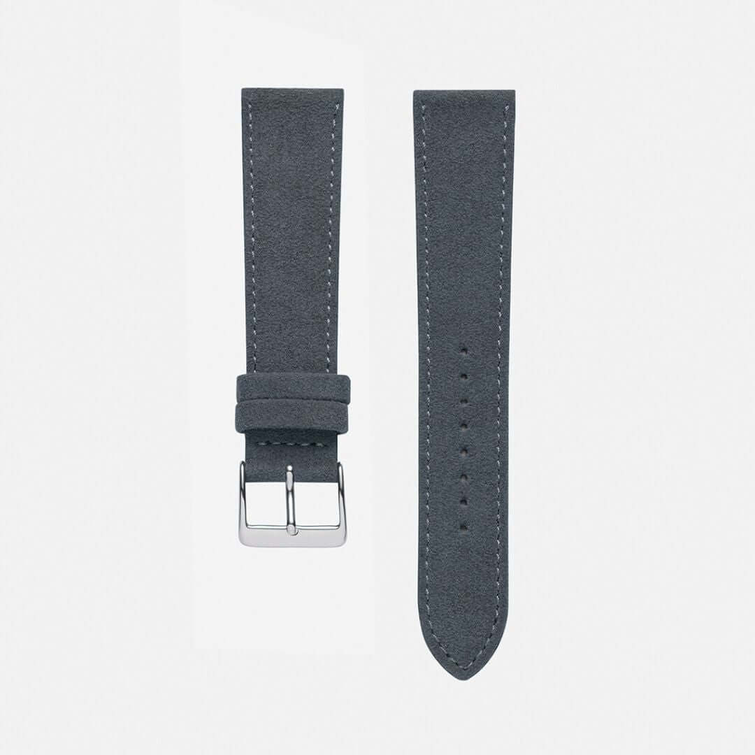 Graues Alcantara Uhrenarmband – Handgefertigtes, veganes Uhrenarmband aus echtem Alcantara Mikrofaser, Made in Germany, strapazierfähig und luxuriös, ideal für sportliche und elegante Uhren