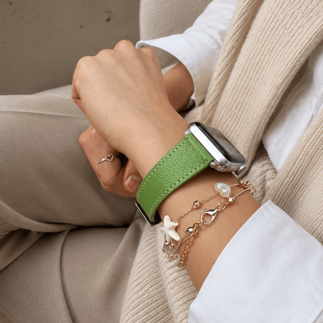 Hellgrünes kurzes Apple Watch Armband- Biarritz