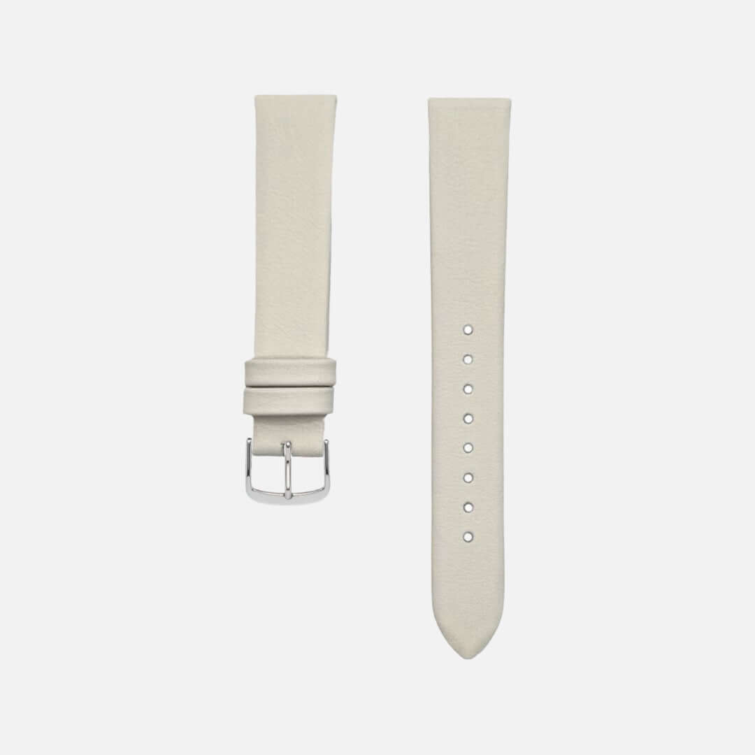 Junis - Kalbleder-Uhrenarmband 17mm – passend für Junghans Uhren in Cremefarbe, aus hochwertigem Kalbleder mit glattem Finish.