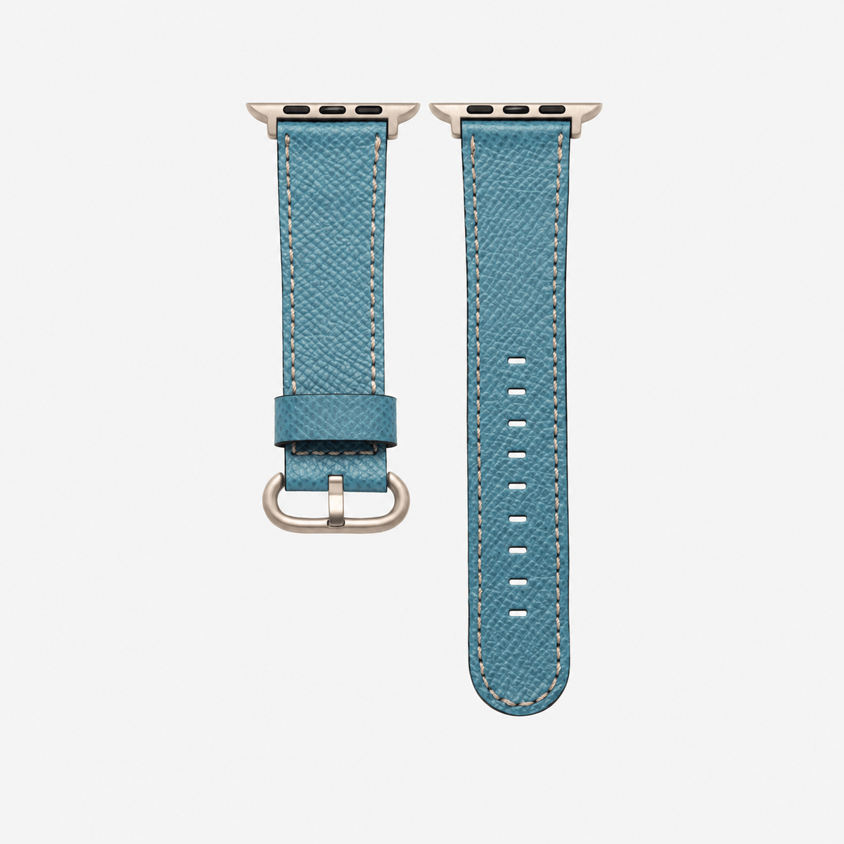 Luxuriöses Apple Watch Lederarmband Damen Cupertino Hellblau aus hochwertigem Epsom Kalbleder, elegantes Design, made in Germany.