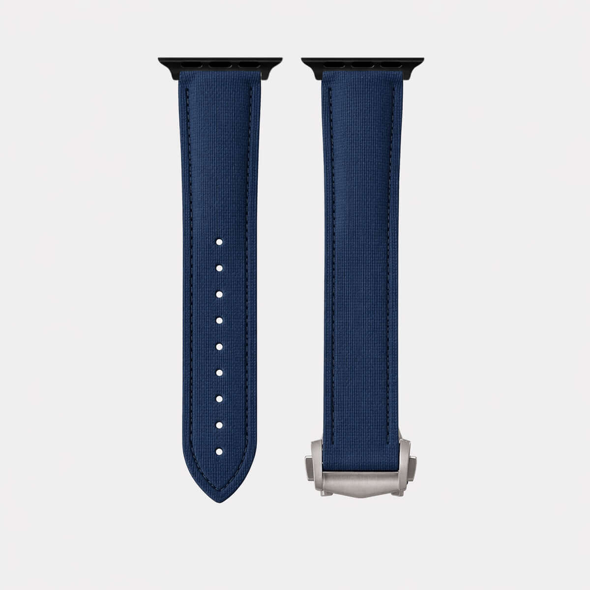 Monaco Blau – Faltschließen Apple Watch aus FKM Kautschuk, blaues Armband mit sauberem Design und optimalem Tragekomfort.