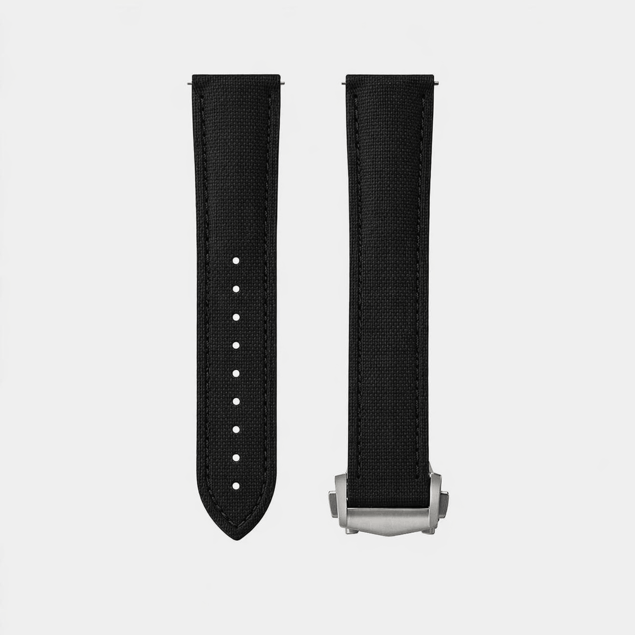 Monaco – Faltschließen Uhrenarmband aus FKM Kautschuk in elegantem Schwarz für maximalen Komfort und minimalistisches Design.