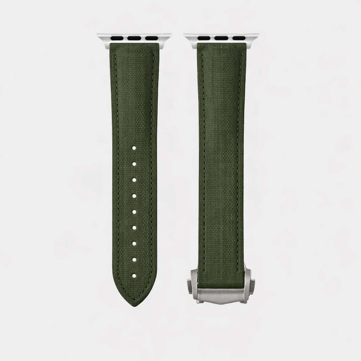 Monaco Olive – Faltschließen Apple Watch aus FKM Kautschuk in grünem Design, ideal für minimalistische Eleganz.