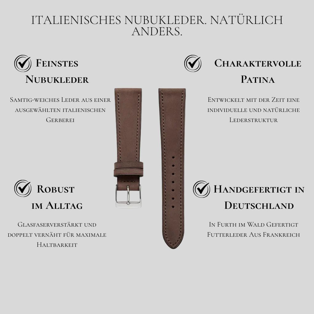 Mountain Bear – Uhrenarmband aus Nubukleder im Vintage-Stil