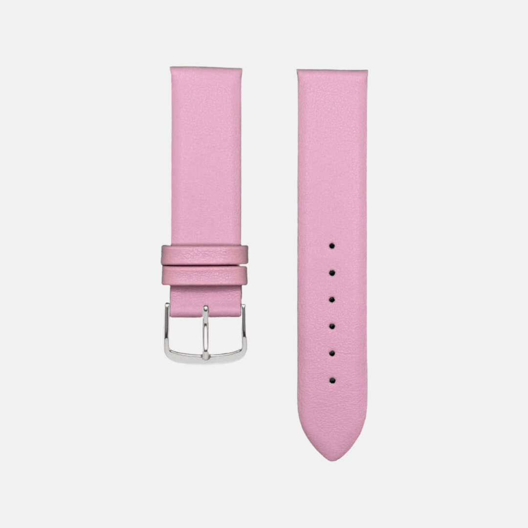 Damen Uhrenarmband in sanftem Rosa von FLUCO - Ulrich Fleischmann, ideal für stilbewusste Trägerinnen.