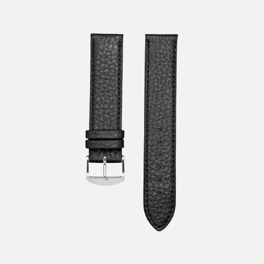 Schwarzes Echt-Hirschleder Uhrenarmband – Handgefertigtes, strapazierfähiges Uhrenarmband aus hochwertigem Hirschleder, Made in Germany, ideal für luxuriöse und sportliche Uhren