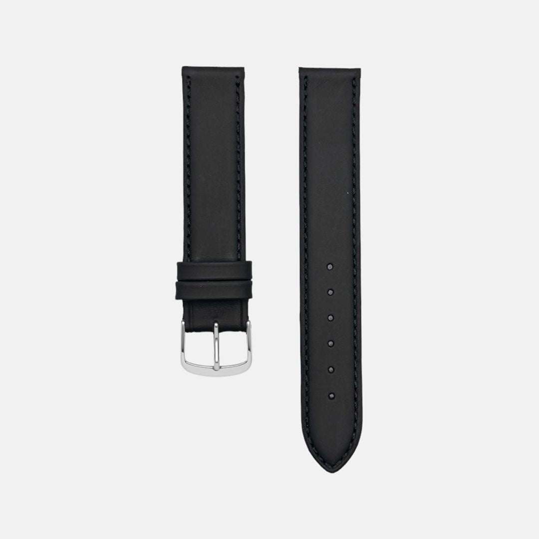 Strahlend rotes Uhrenarmband extra lang mit silberner Schließe, ein Blickfang für jede Uhr.
