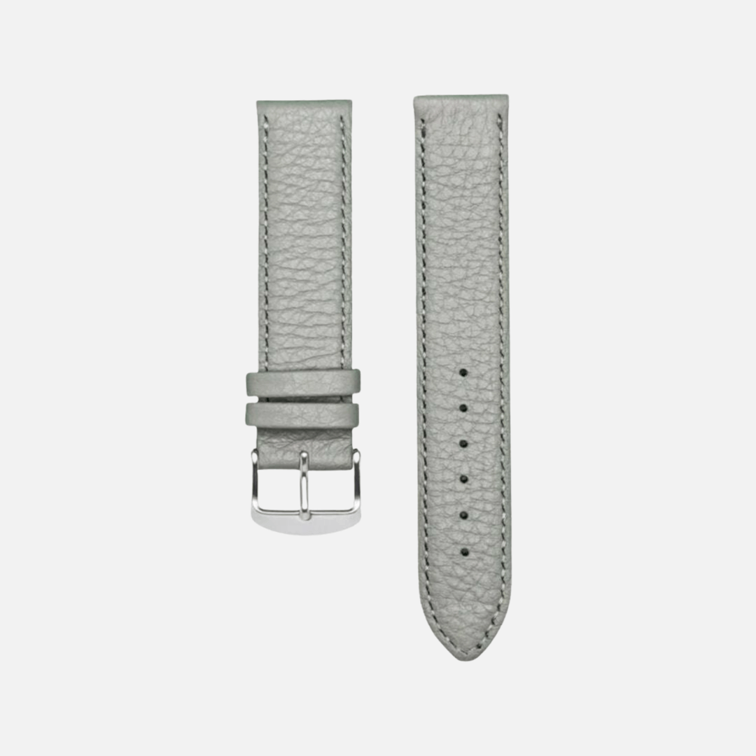 Silbernes Echt-Hirschleder Uhrenarmband – Handgefertigtes, strapazierfähiges Uhrenarmband aus hochwertigem Hirschleder, Made in Germany, ideal für luxuriöse und sportliche Uhren