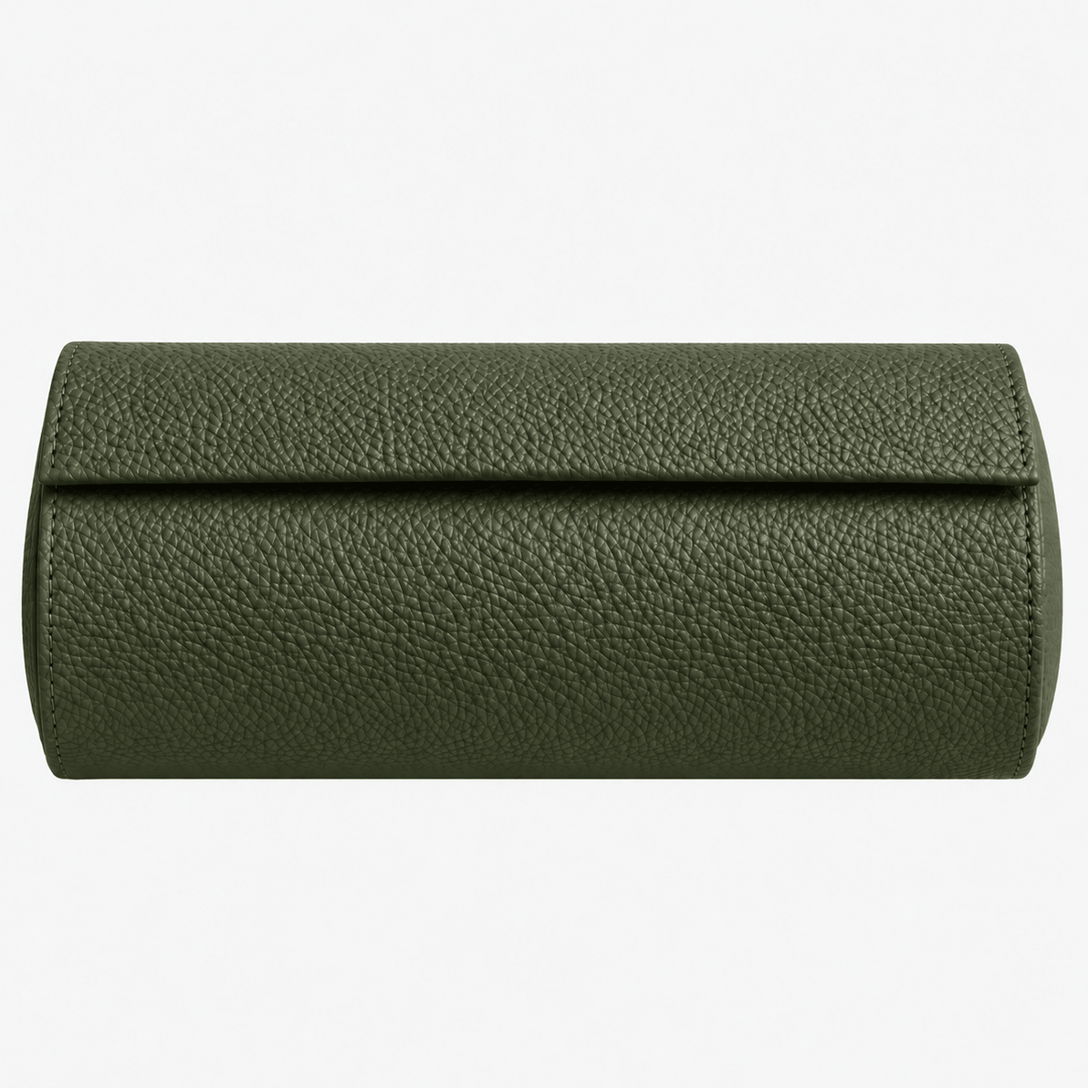 Uhrenrolle für drei Uhren Signature – Hochwertiges deutsches Togoleder, Farbe: Olive, edles, genarbtes Kalbleder.