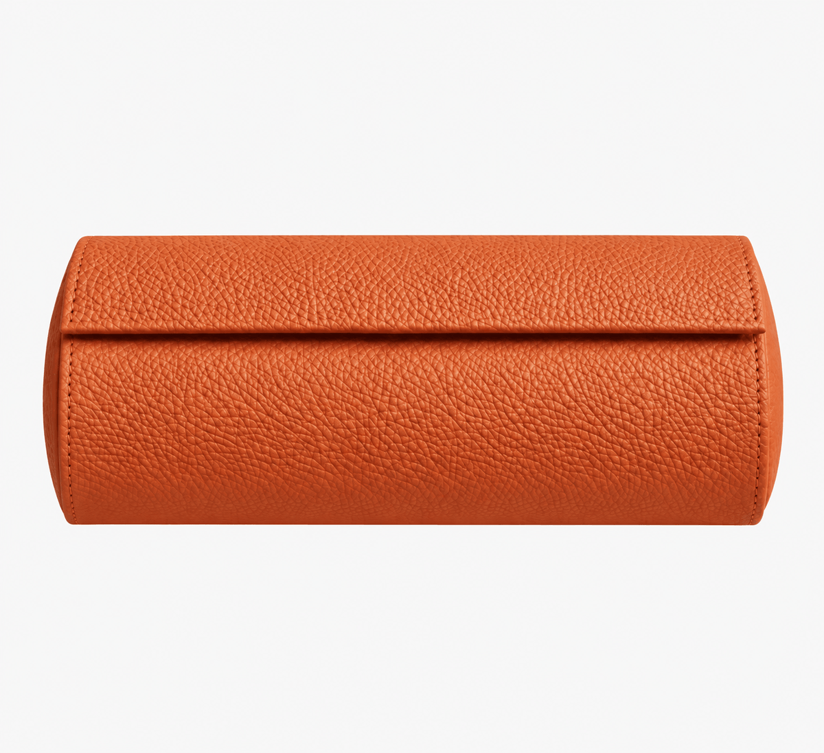 Uhrenrolle für drei Uhren Signature – Hochwertiges deutsches Togoleder in Orange, edles Kalbleder, handgefertigt.
