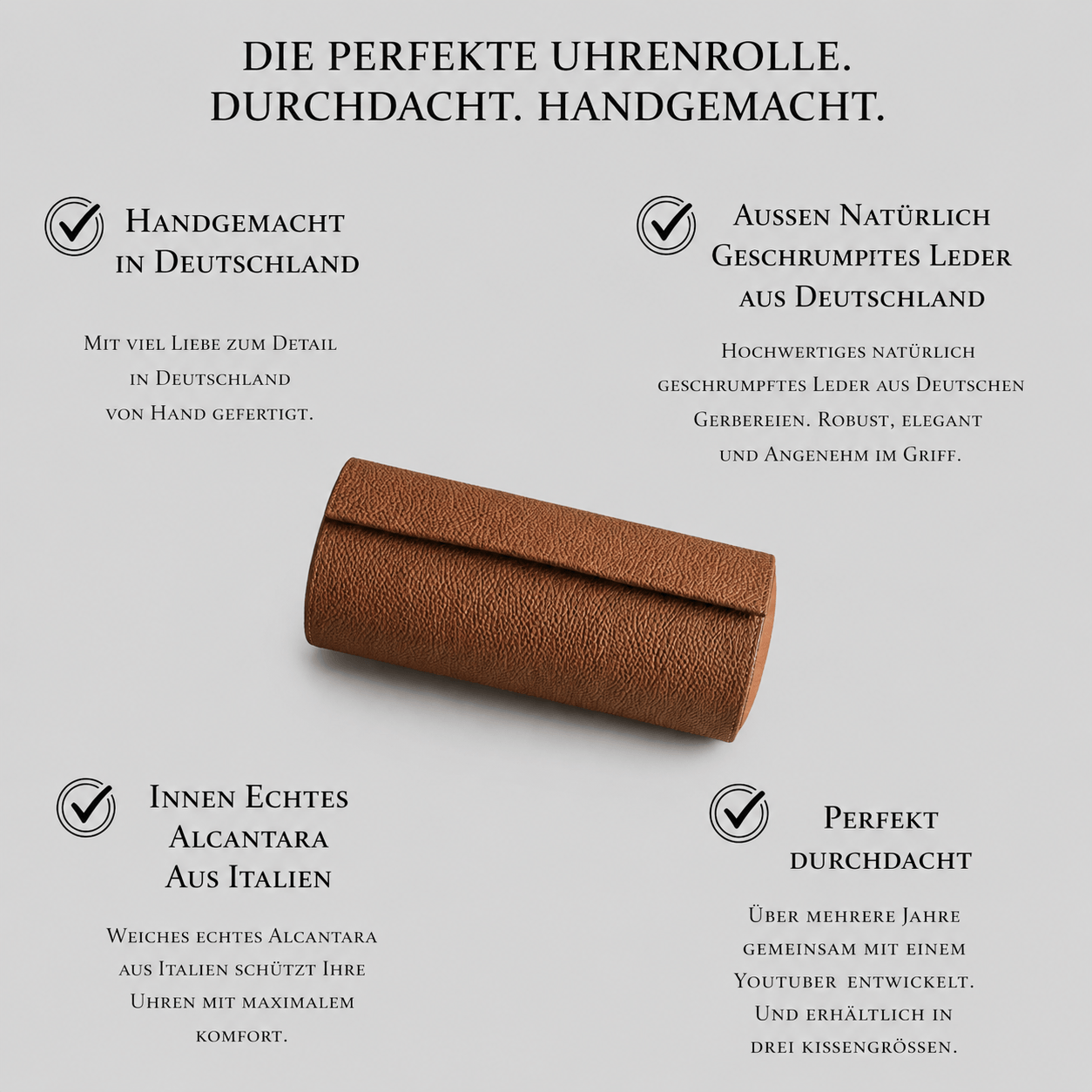 Uhrenrolle für drei Uhren Signature – Hochwertiges deutsches Togoleder