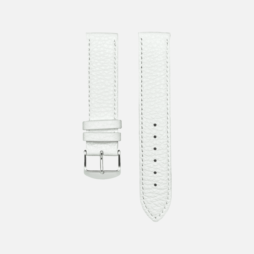 Weißes Echt-Hirschleder Uhrenarmband – Handgefertigtes, strapazierfähiges Uhrenarmband aus hochwertigem Hirschleder, Made in Germany, ideal für luxuriöse und sportliche Uhren