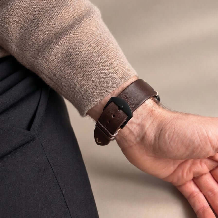 Hunter Apple Watch Armband Leder Dunkelbraun