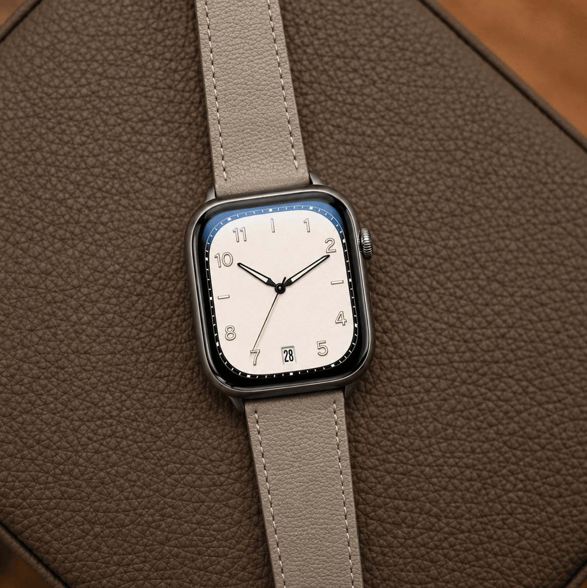 Taupe kurzes Apple Watch Armband- Biarritz