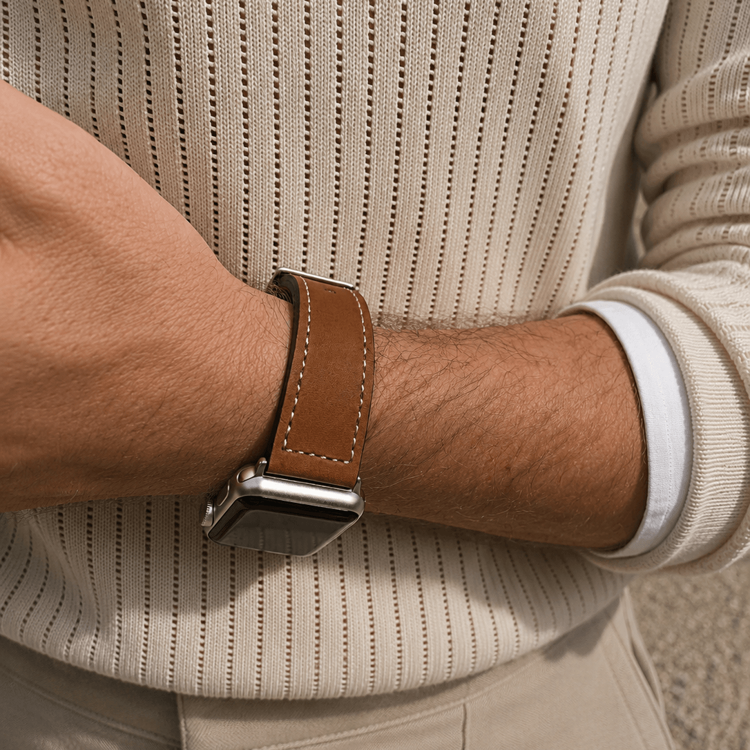 Saddle – Handcrafted Light Brown Leather Strap for Apple Watch