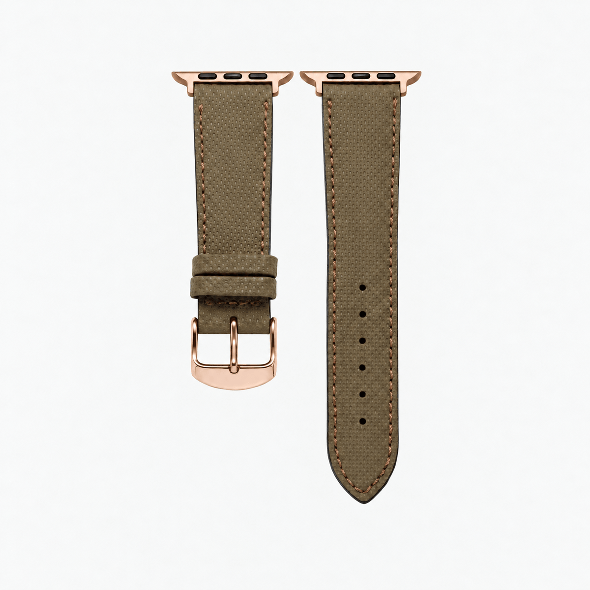 Olivgrünes Apple Watch Lederarmband Wasserfest | Nautilus, hochwertiges wasserfestes made in germany apple watch armband.