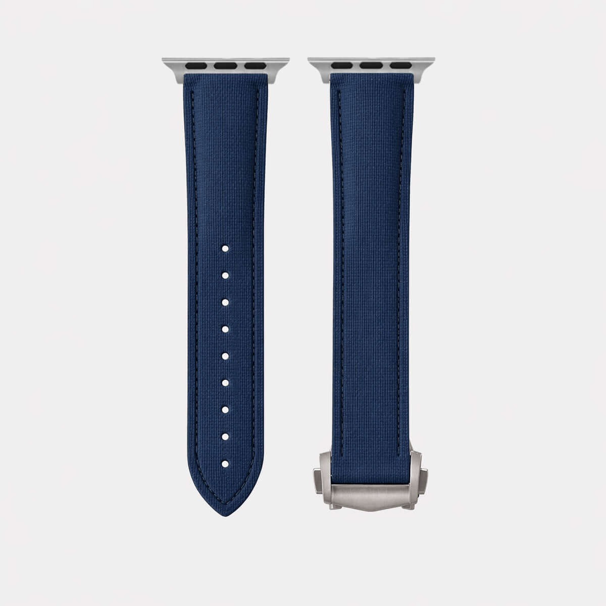 Monaco Blau –  Faltschließen Apple Watch aus FKM Kautschuk, blaues Armband mit modernem Design.