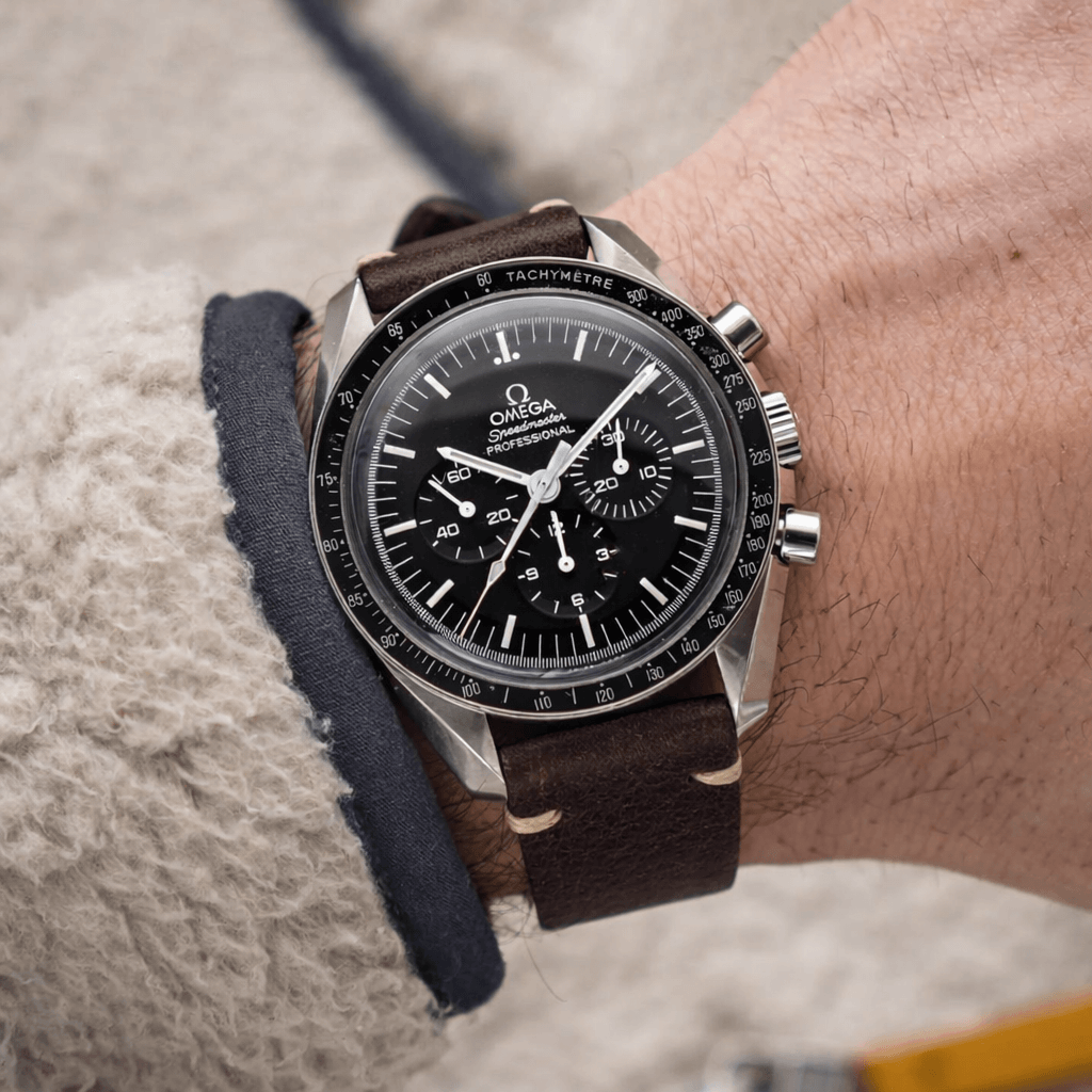 Hunter – Uhrenarmband aus toskanischem Vintage-Rindleder an klassischer Armbanduhr