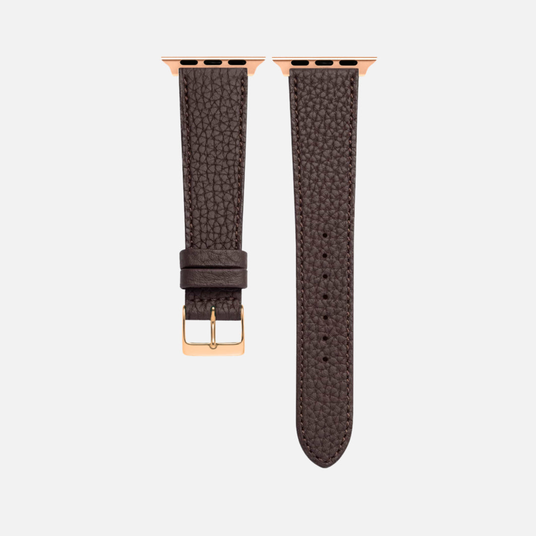 Dunkelbraunes Lederarmband für Apple Watch aus Togoleder