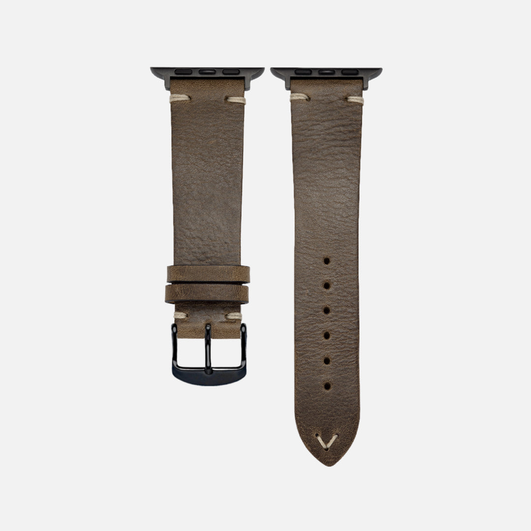 Hunter Apple Watch Armband Leder Olive