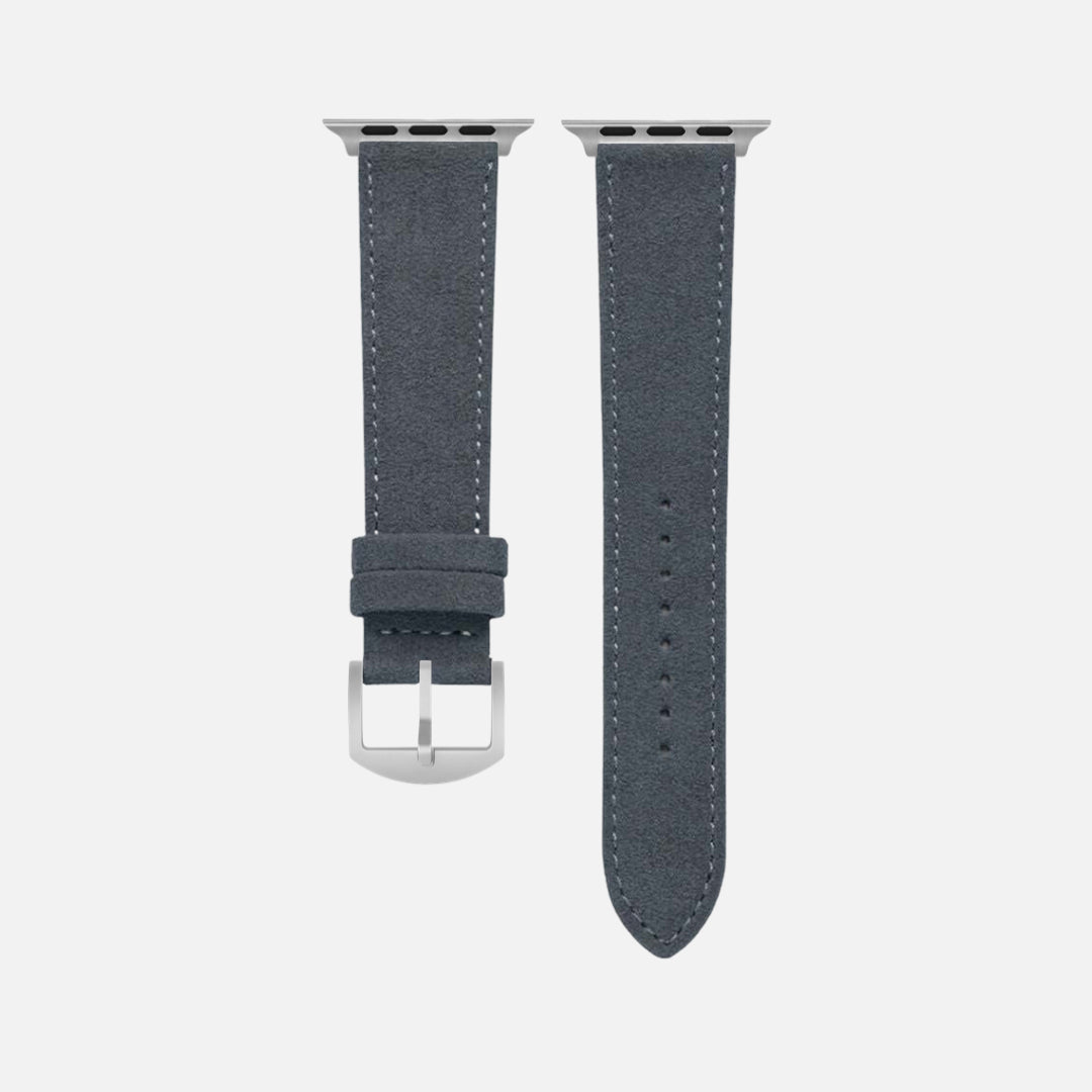 Alcantara – Apple Watch Armband in Dunkelgrau mit elegantem Design, ideal für Business und Freizeit, aus original italienischem Alcantara.