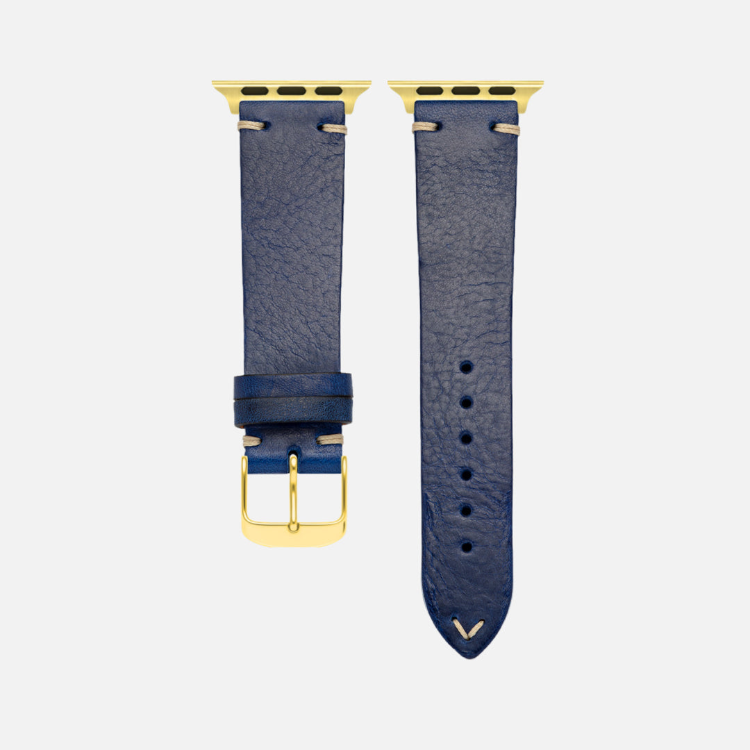 Hunter Apple Watch Armband Leder Blau