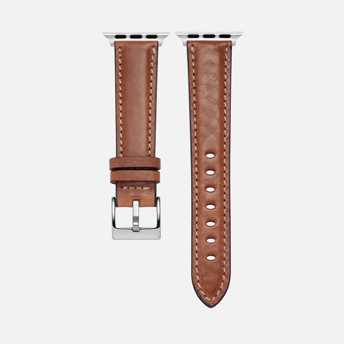 Apple Watch Lederarmband Casablanca – Hellbraun, hochwertiges italienisches Rindleder, elegant und zeitlos, passend für Series 1-10 & Ultra.