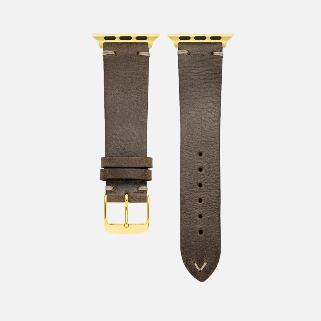 Hunter Apple Watch Armband Leder Olive
